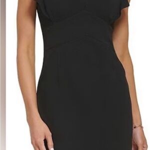 DKNY Black Sheath Dress Cap Sleeve Women’s 6 Midi Work Office Classic Dress
